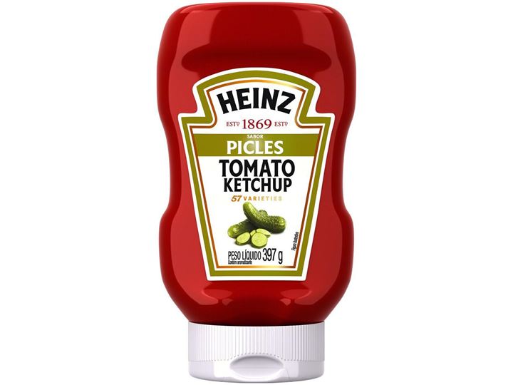 KETCHUP HEINZ PP TRAD 397G + PICLES 397G Chocosul Distribuidora