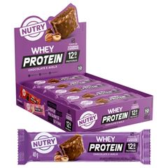 BAR NUTRY WHEY CHOCOLATE C/AVELA 10X40G