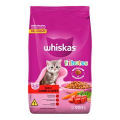 WHISKAS FILHOTE CARNE E LEITE 900G