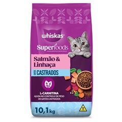 WHISKAS SUPERFOOD DRY CAST SALMAO 10,1KG
