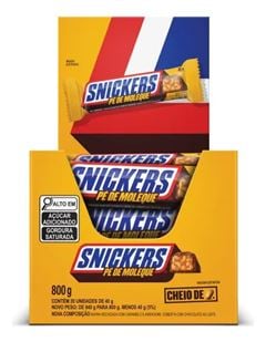 CHOC SNICKERS PE DE MOLEQUE 20X40G